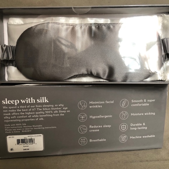 Silken Slumber Solid Silk Eye Love Mask- GRAY | NWT - Picture 5 of 5